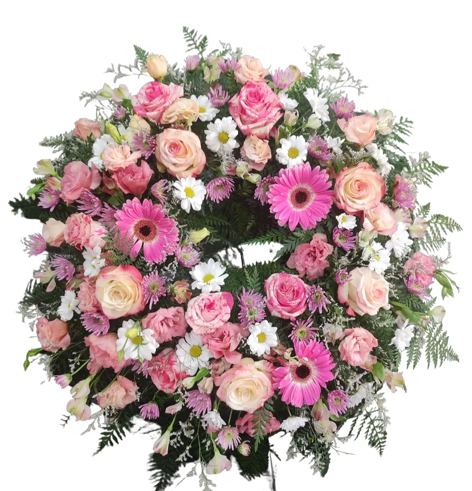 Corona de condolencias Rosada  1