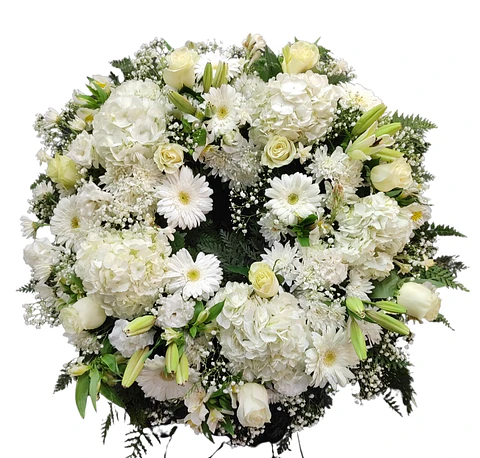 Corona de condolencias blanca 