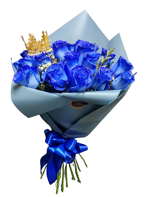 Eres una reina! Ramo 24 rosas azules