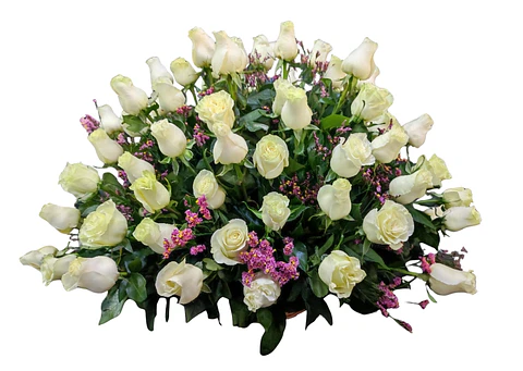 Cesta de 120 rosas blancas 