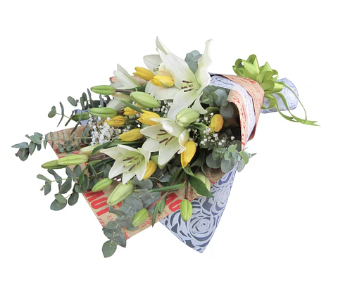 Ramo de tulipanes y liliums