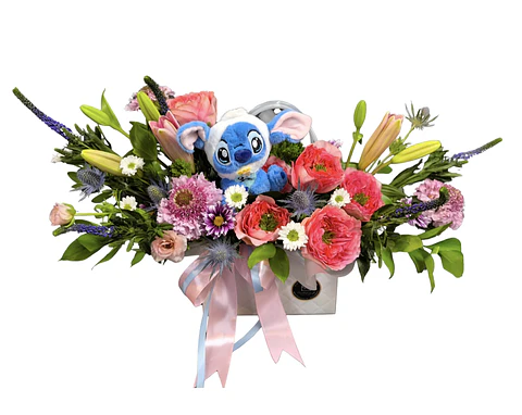 Carterita mix con Stitch llavero