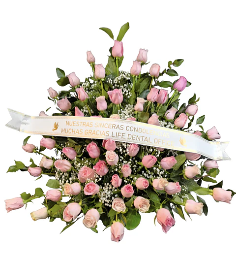 Arrimo de 75 rosas con cinta 
