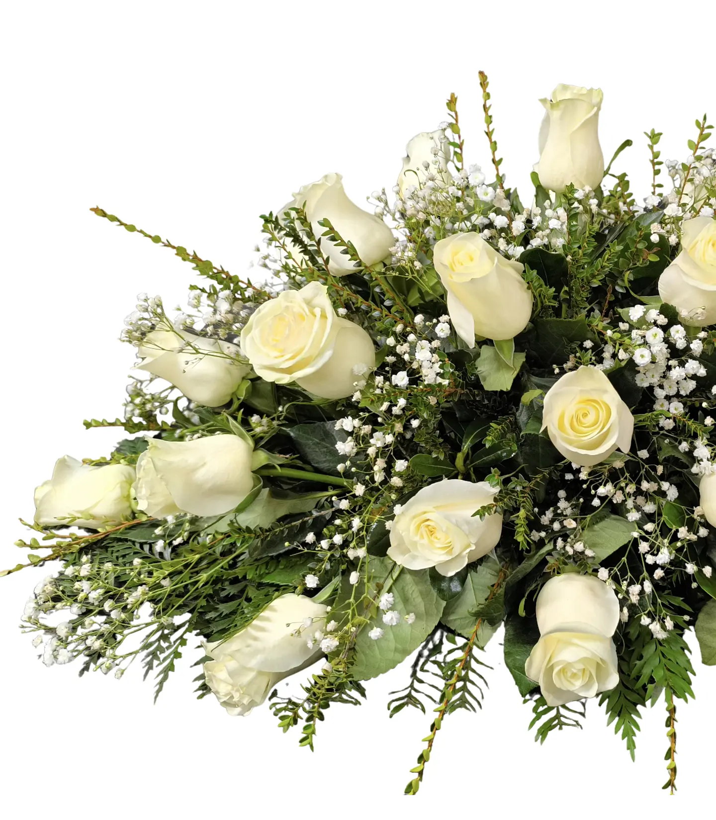 Cubre urna de 25 rosas blancas  2