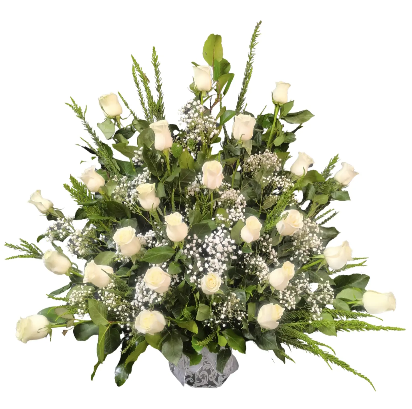Arrimo blanco de 24 rosas. 1