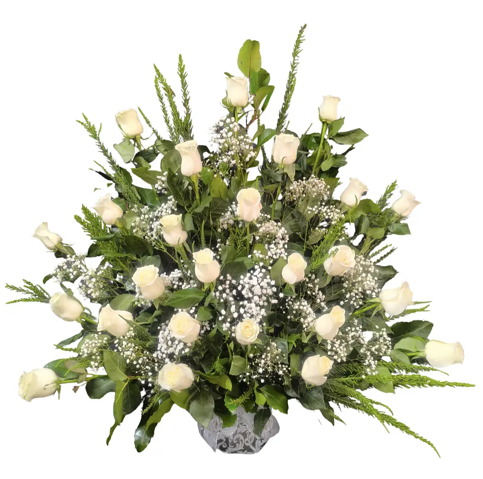 Arrimo blanco de 24 rosas. 1