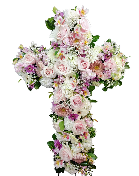 Cruz de flores mixtas deluxe