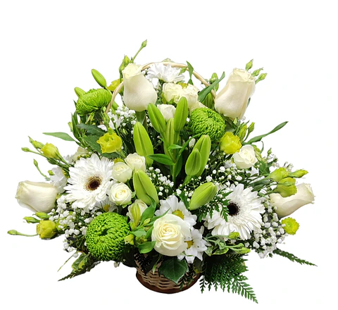 Cesta mixta blanca y verde