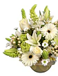 Pecera de flores mixtas surtidas en tonos blancos  - Miniatura 2