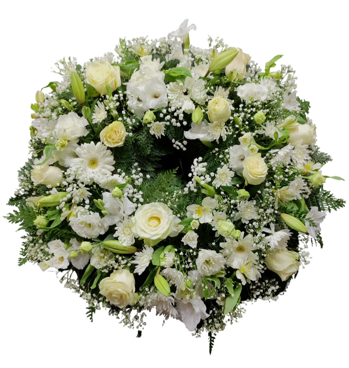 Corona blanca de condolencias  1