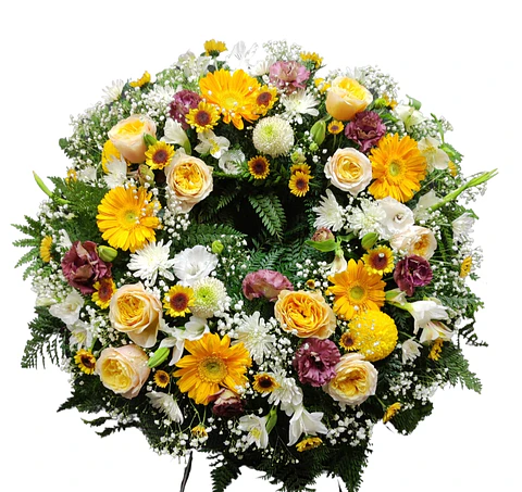 Corona de condolencias otoñal