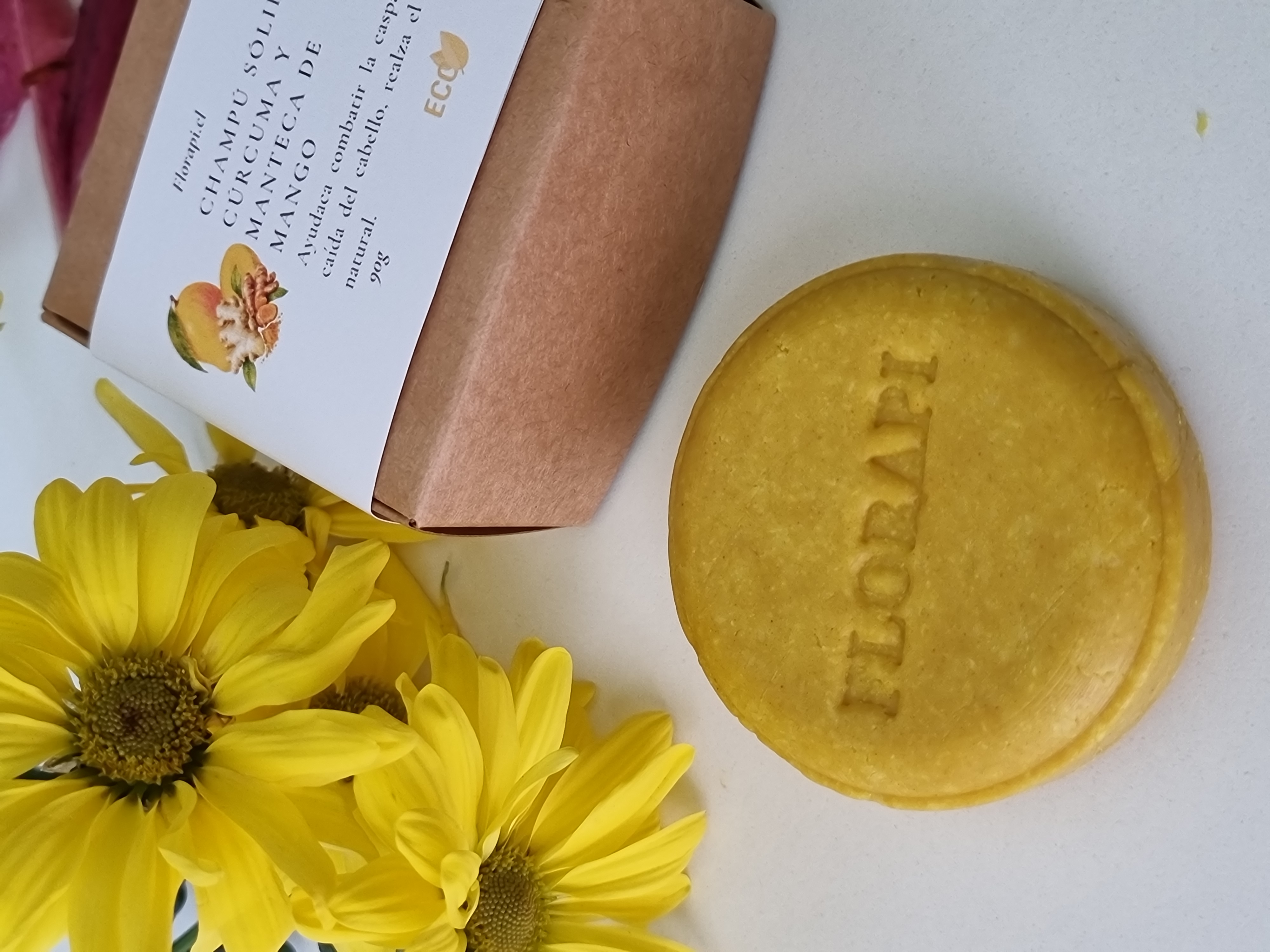 Champú sólido de Mango y cúrcuma anticaíca control caspa