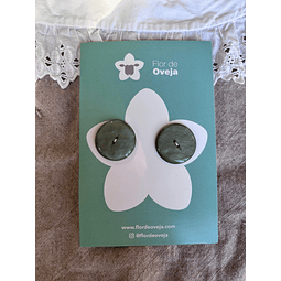 Set de 2 botones verdes vintage 29 mm