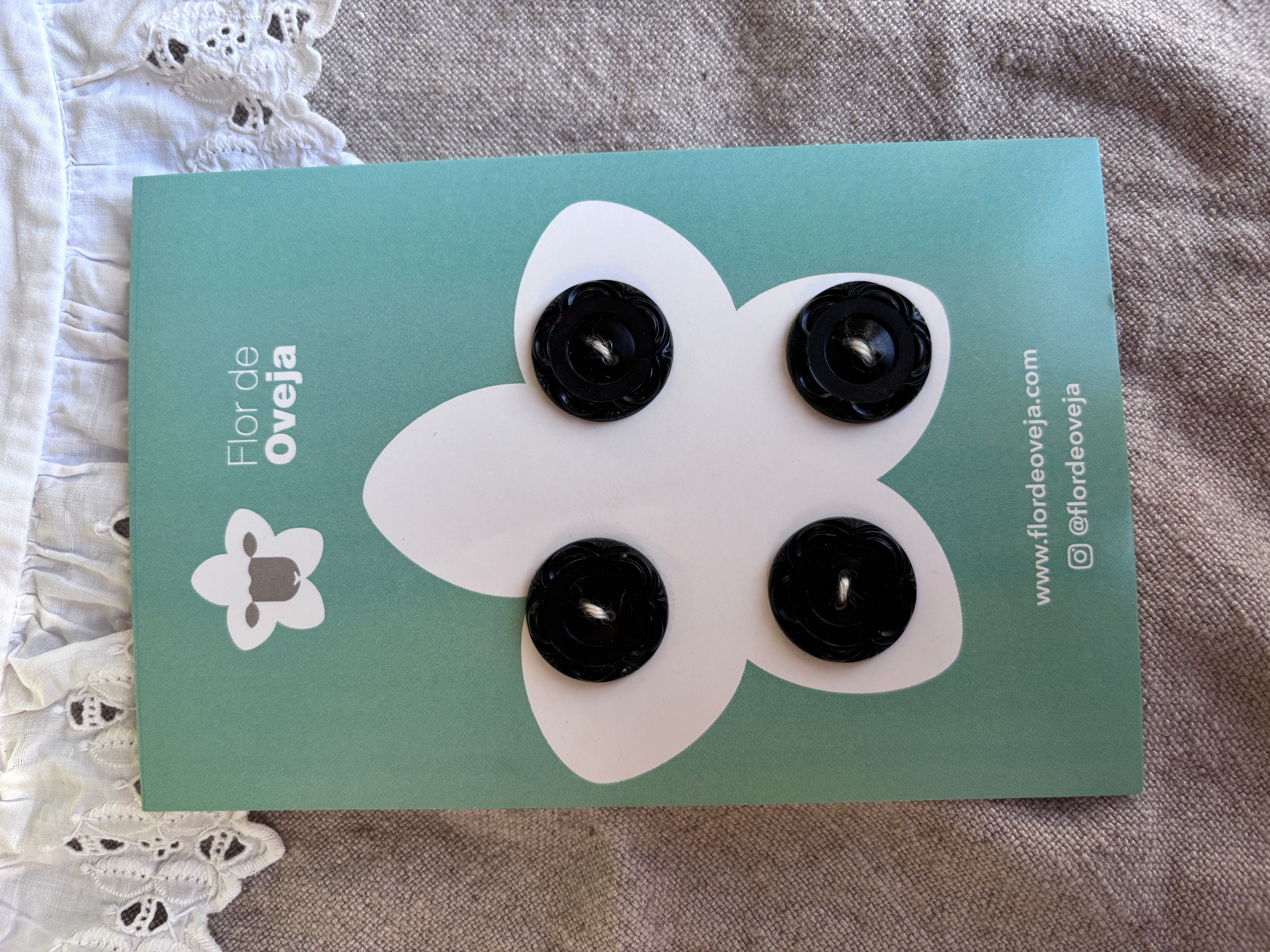 Set de 4 botones 20 mm negros