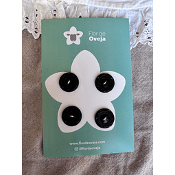 Set de 4 botones 20 mm negros