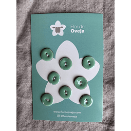 Set de 8 botones 18 mm de cerámica verde menta