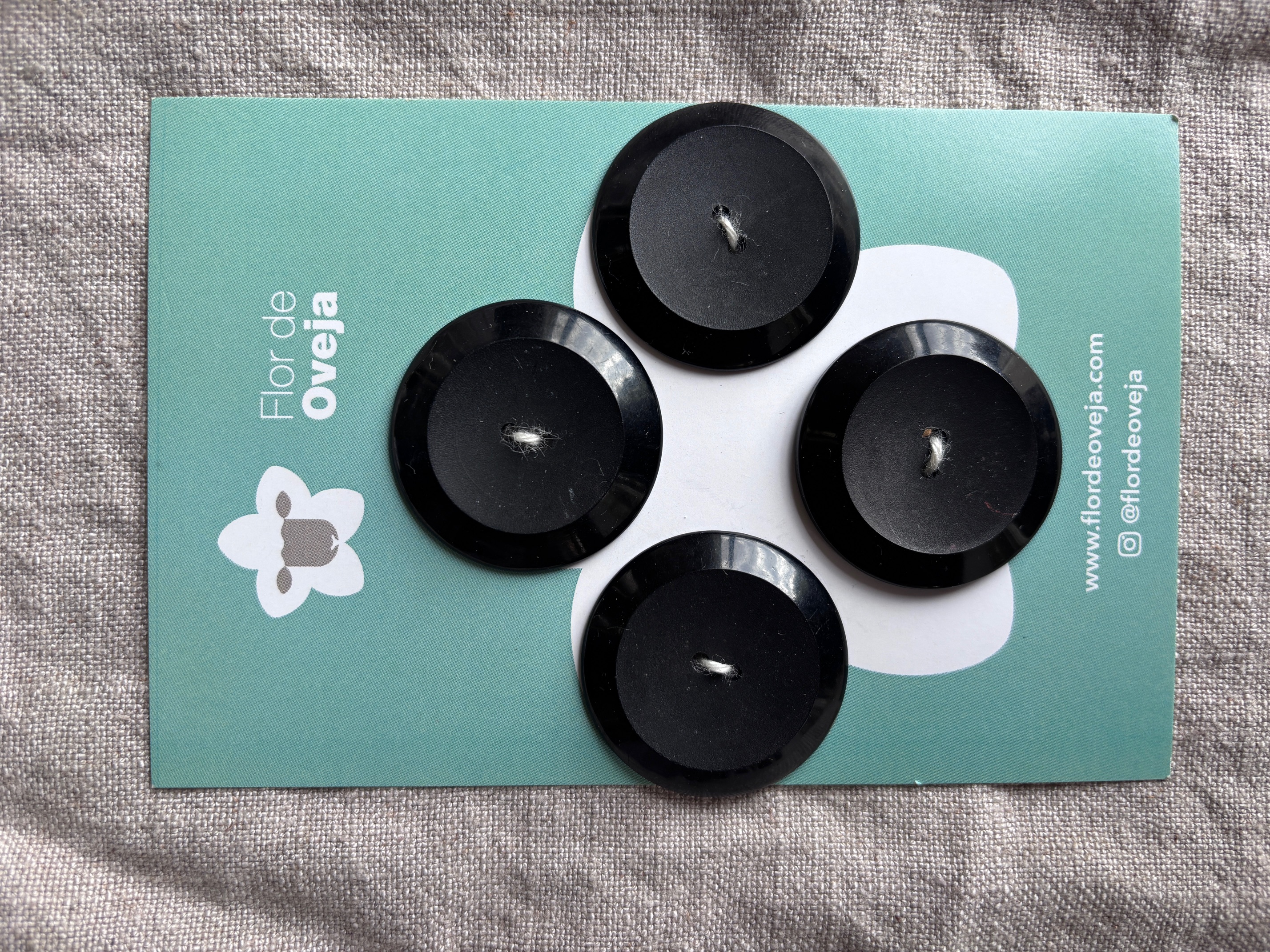 Set de 4 botones 38 mm negros