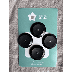 Set de 4 botones 38 mm negros