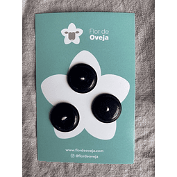 Set de 3 botones color azul marino de 28 mm