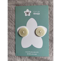 Set de 2 botones nácar blanco 25 mm