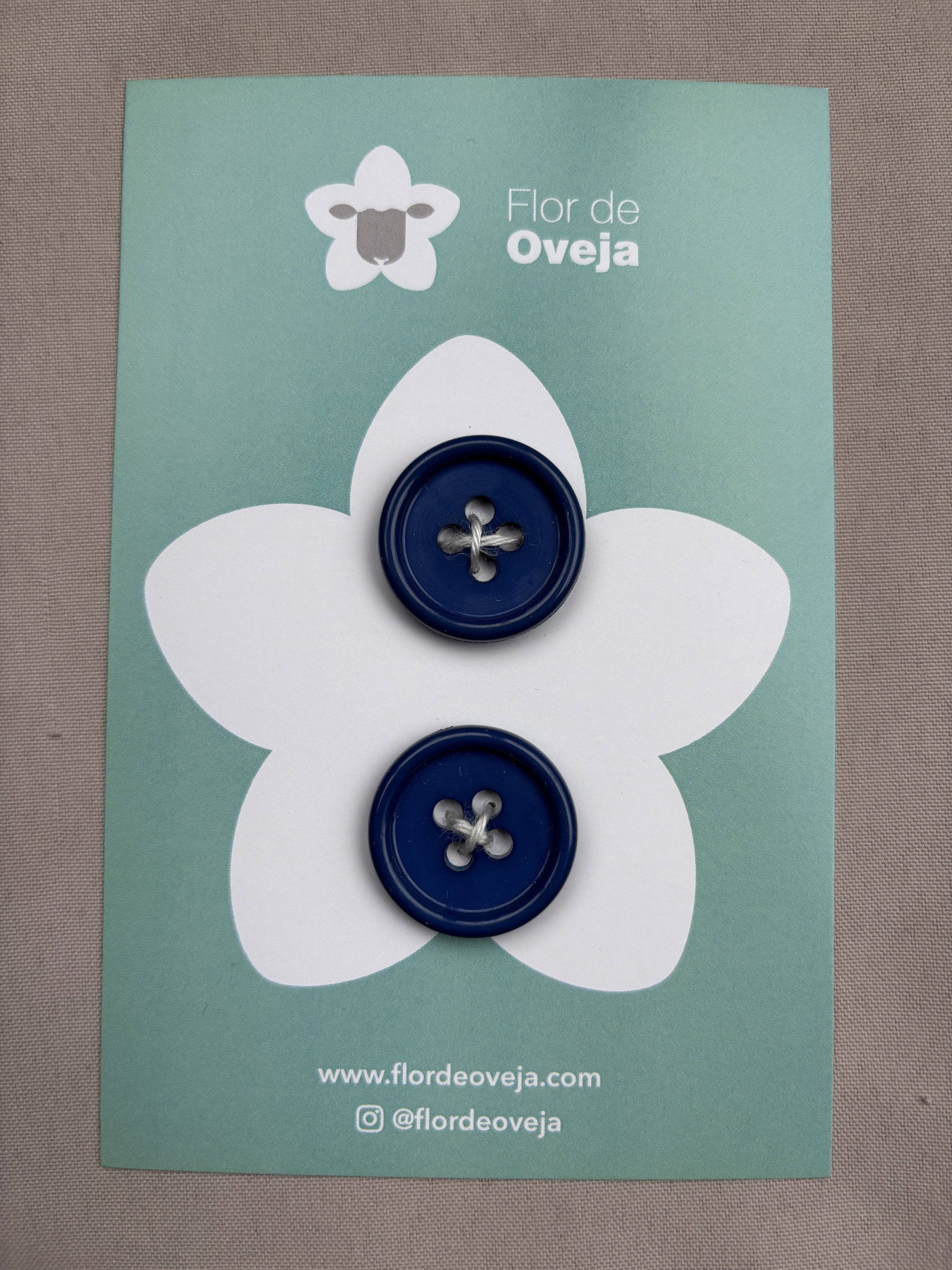 Set de 2 botones azules de 27 mm