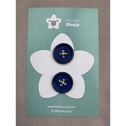 Set de 2 botones azules de 27 mm