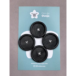 Set de 4 botones 38 mm color gris oscuro