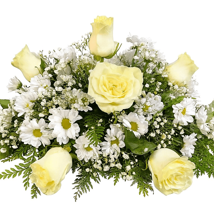 Cojin Floral Blanco Pequeño