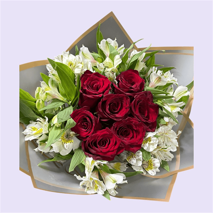 Ramo Rosas Rojas y Astromelias