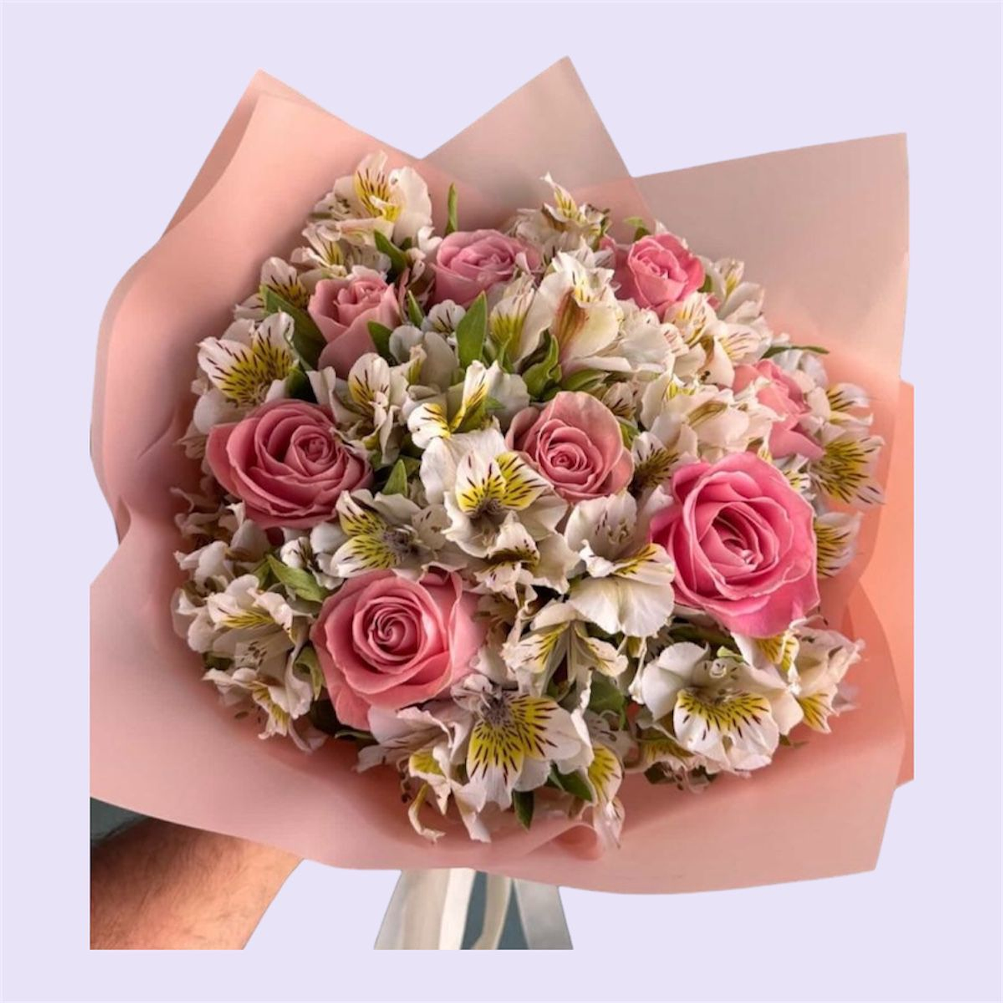 Ramo Rosas Rosadas y Astromelias