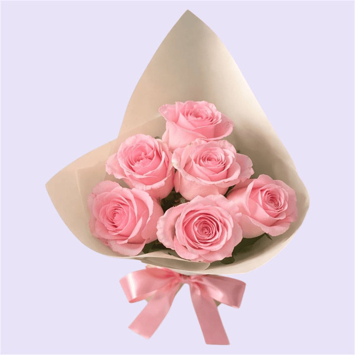 Ramo De 6 Rosas Rosadas 