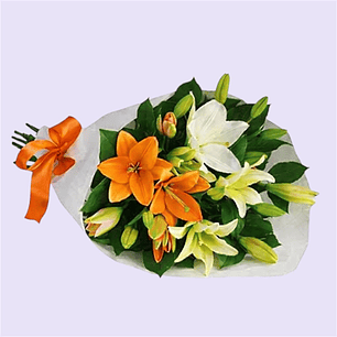 Ramo Lilium Naranjos y Blancos 