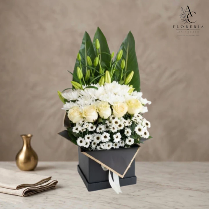 Arreglo Condolencias Rosas Blancas