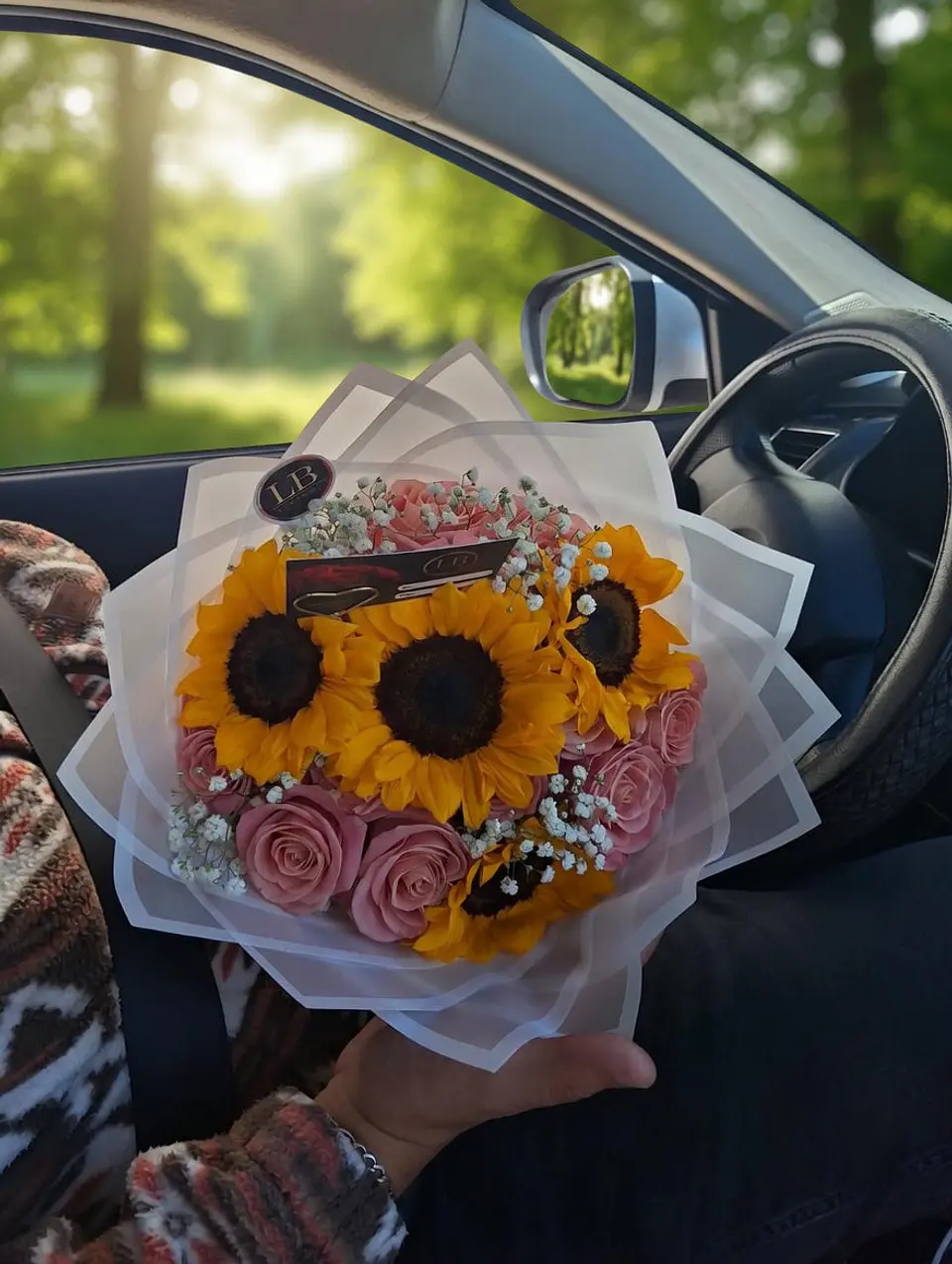 Ramo Girasoles & Rosas Rosadas – Dulzura que ilumina 1