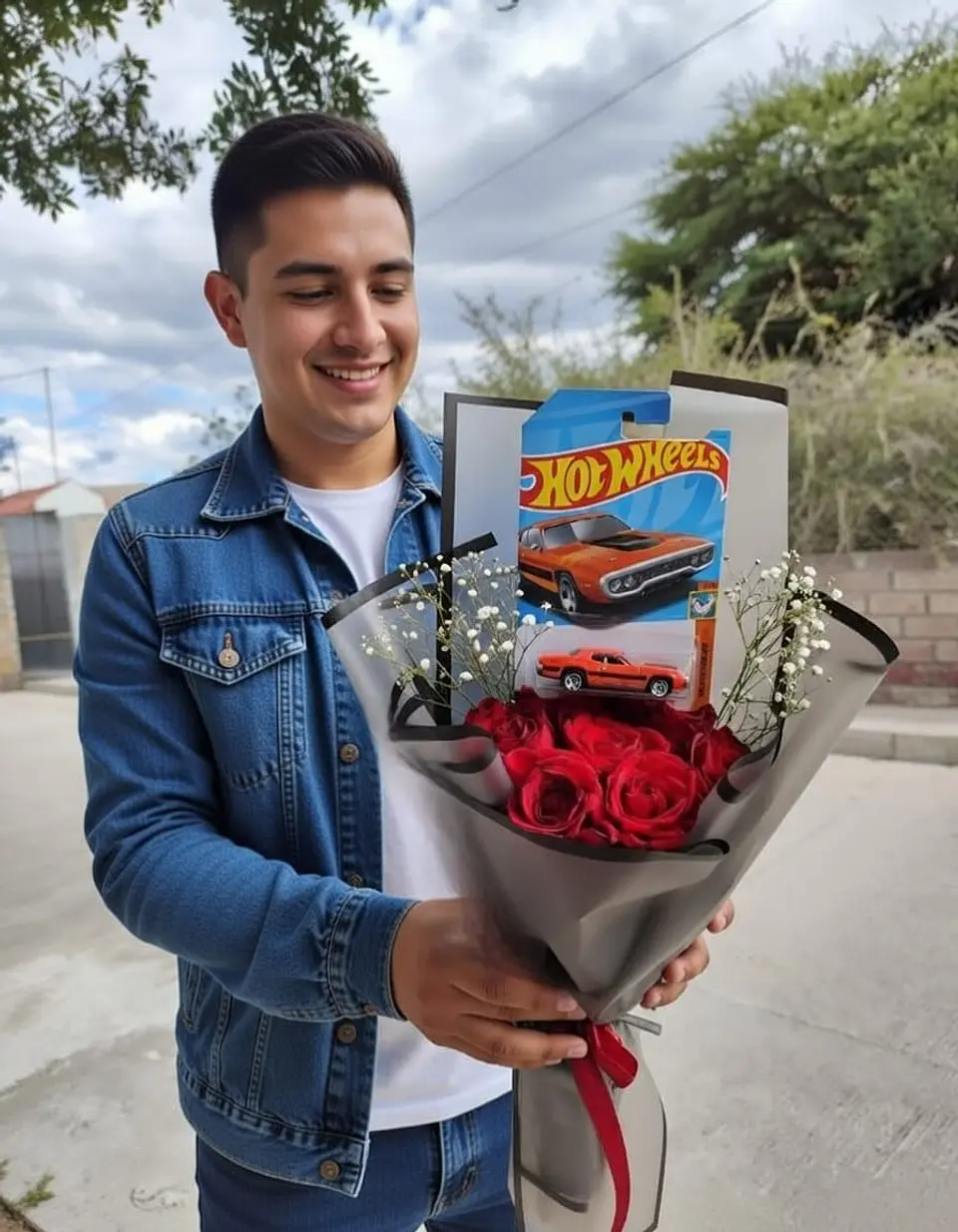 Ramo de Rosas con Hotwheels 1