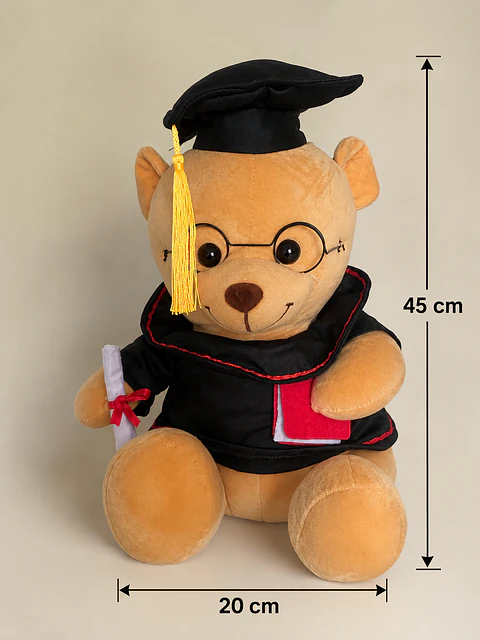 Oso de Peluche Graduado con Birrete y Diploma – 45 cm