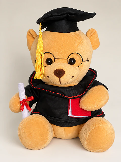 Oso de Peluche Graduado con Birrete y Diploma – 45 cm