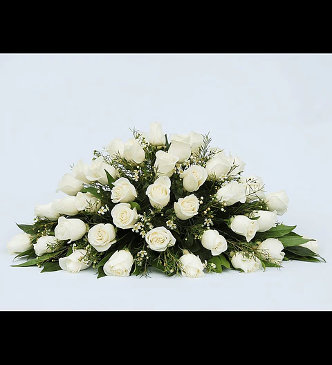 Cubre Urna de 40 Rosas Blancas