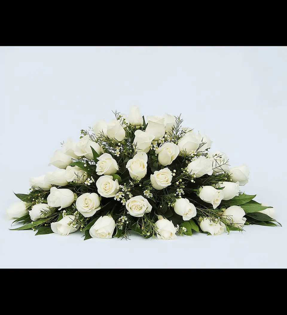 Cubre Urna de 40 Rosas Blancas 1