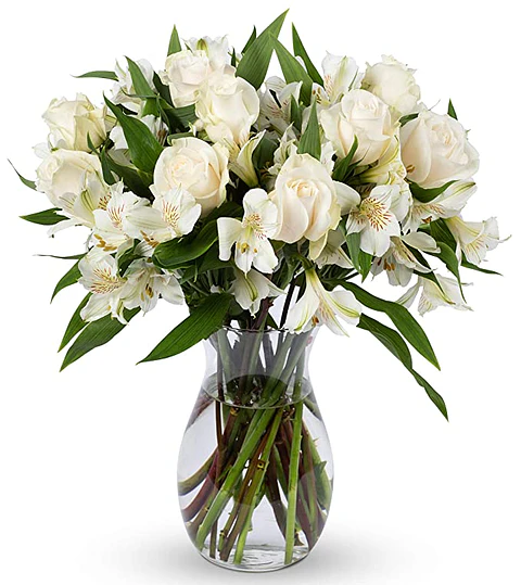 Florero de Rosas y Astromelias