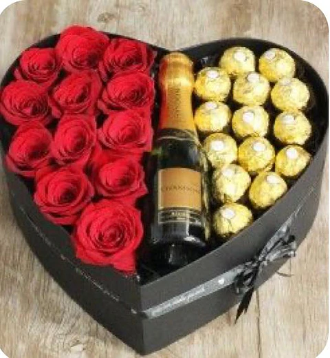 Corazon de Rosas y Chocolates