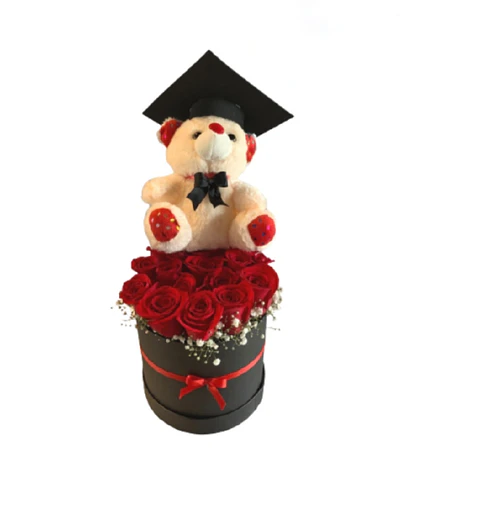 Caja de Rosas y Peluche
