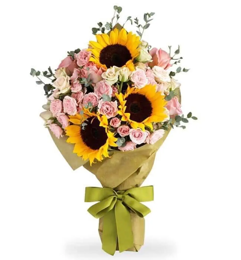 Ramo de Girasoles y Mini Rosas 1
