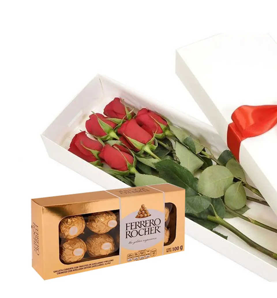 Pack de 6 Rosas Chocolate Ferrero 1