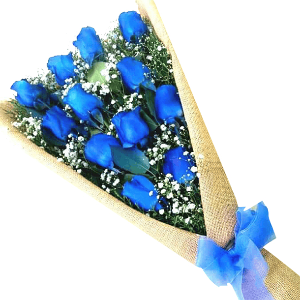 Ramo de 12 Rosas Azules | flores-de-laura