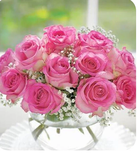 Florero de Rosas Rosadas