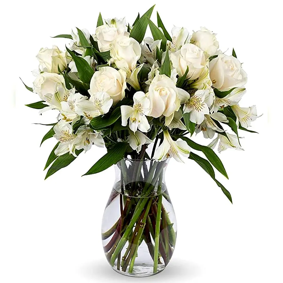Florero de Rosas y Astromelias 1
