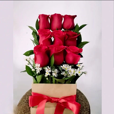 Arreglo de 9 Rosas Ecuatorianas