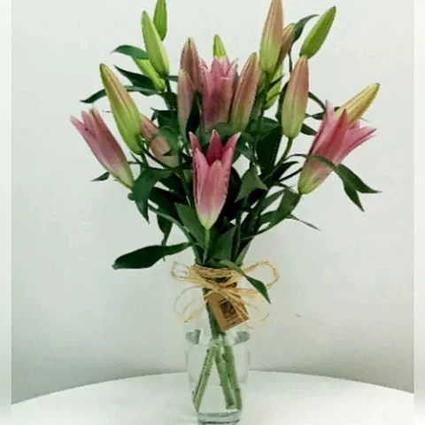 LILIUM ORIENTAL 10 VARAS EN FLORERO
