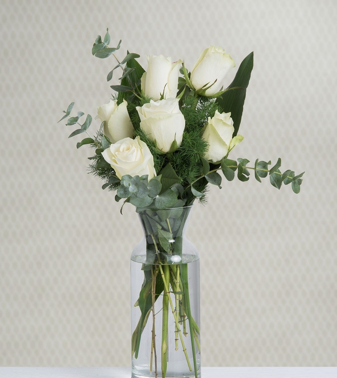 Florero 6 Rosas Blancas | flores-de-laura